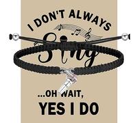 Karaoke Regali Microfono Charm Braccialetto Musica Gioielli Musicista Regali per Cantante Insegnante di Musica Regalo, 7-11