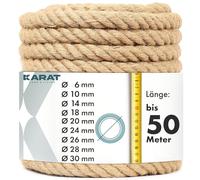 KARAT Corda di iuta per arrampicata, 10 m, 18 mm di spessore, corda di iuta in 100% iuta naturale, extra forte, filo di iuta per sport, decorazione del giardino, artigianato, tiragraffi