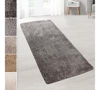 KARAT Flokati - Tappeto a passatoia Elite per cucina, corridoio e soggiorno, morbido tappeto da cucina per corridoio (80 x 500 cm, grigio scuro)