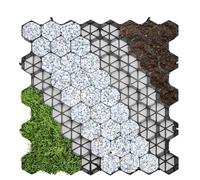 KARAT Griglia per prato in plastica, 50 x 50 cm, piastra di paddock per rinforzare il suolo, piastre per griglia di prato, a nido d'ape, griglia di ghiaia per giardino terrazzo (nero, 4 pezzi)