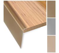 KARAT Profilo naso da passeggio 100 cm F, alluminio, laminato, sicurezza | bronzo chiaro, bordo preforato 53 mm, altezza 7-8 mm