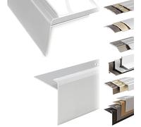 KARAT Profilo per bordi per scale, 90 cm, a forma di F, in alluminio, per laminato, sicurezza, argento, listello preforato, 53 mm, altezza con un'altezza di 7 - 8 mm (Safety)