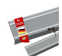 KARAT - Profilo per gradini in alluminio - Forma a L - Profilo angolare - Angolo delle scale - Materiale di montaggio incluso (Integral, L100 x 3 x 3,5 cm, Preforato, Argento)