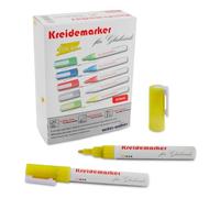 KARAT Set di pennarelli non permanenti per lavagne bianche e superfici lisce, colori vivaci, cancellabili a secco, inchiostro a base d'acqua, inodore (Kreidemarker giallo, 5, unità)