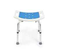 KARAT Sgabello da Doccia Noah - Regolabile in Altezza, Antiscivolo, Portata Max 136 kg - Piedini in Gomma e Telaio in Alluminio (Senza Barre di Rinforzo), Dimensioni 51 × 43 × H 40-54 cm