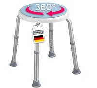 KARAT Sgabello da Doccia Peter - Girevole 360° e Regolabile in Altezza - Sedile da Doccia per Bagno, Dimensioni 32 x 36 x H 36-51 cm