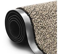 Karat Tappeto antisporco Sky robusto e assorbente Flor - Rivestimento antiscivolo e facile pulizia - con setole melange (Ocre-Nero, 120 x 300 cm)