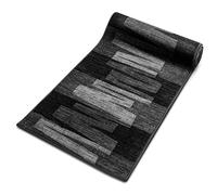 KARAT Tappeto passatoia antibatterico - Via Veneto - nero - Tappeto per corridoio, cucina, corridoio e soggiorno, elegante e morbido a piedi nudi (80 x 200 cm)