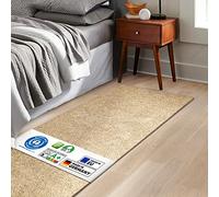 KARAT Tappeto passatoia per letto Barcelona - Shaggy - Tappeto passatoia per camera da letto e soggiorno - Morbido tappeto (80 x 200 cm, beige)