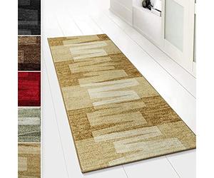 KARAT Tappeto passatoia Via Veneto, antiallergico e antiscivolo, per uso intensivo, per cucina, corridoio, soggiorno, ufficio, beige, 80 x 250 cm