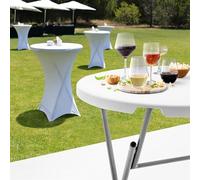 KARAT Tavolo da pranzo da giardino, ideale per le pic-nic, terrazza resistente alle intemperie, campeggio tavolo trapied, con maniglia di trasporto (Nagano, 80 cm Ø rotondo)