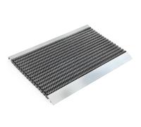 KARAT Zerbino per interni ed esterni, antiruggine e resistente alle intemperie, zerbino per porta di casa, tappetino per ingresso professionale, spazzola (50 x 80 cm, telaio in alluminio - grigio)