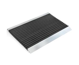 KARAT Zerbino per interni ed esterni, antiruggine e resistente alle intemperie, zerbino per porta di casa, tappetino per ingresso professionale, spazzola (60 x 90 cm, telaio in alluminio - nero)