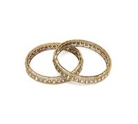 Karatcart Set di 2 braccialetti Kundan tempestati di oro antico placcato per le donne