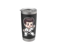 Karate Boy Disegno Karateka Kumite Bicchiere termico in acciaio inox doppia parete