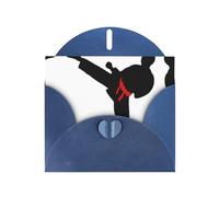 Karate Boy Vector Cambiabile Cintura Stampa a Colori Orizzontale Amore Fibbia Perla Carta Vacanza Biglietto di Auguri Con Buste Per Amici, Famiglia