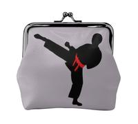 Karate Boy Vector Cintura Cambiabile Stampa a Colori Praticità Portamonete Carino Mini Portamonete per le Donne (11,5 x 10,5 cm) Squisito, nero, Taglia unica