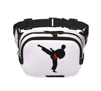 Karate Boy Vector Cintura Cambiabile Stampa a Colori Uomini e Donne Piazza Doppio Strato Marsupio Allenamento Crossbody Viaggio Marsupio, nero, Taglia unica
