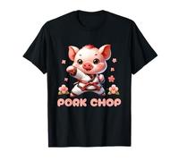 Karate Cute Pork Chop Funny Karate Pun Pig Martial Arts Maglietta