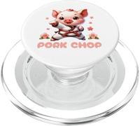 Karate Cute Pork Chop Funny Karate Pun Pig Martial Arts PopSockets PopGrip per MagSafe