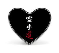 Karate Do Kanji Calligrafia Distintivo a forma di cuore Carino Spilla Spille Spilla Distintivi per Zaino, Giacche, Cappelli Decor