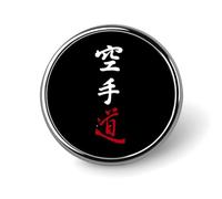 Karate Do Kanji Calligrafia Distintivo Rotondo Simpatica Spilla Spille Spilla Distintivi per Zaino, Giacche, Cappelli Decorazione