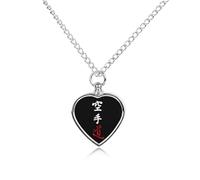 Karate Do Kanji Calligrafia Urna Collana per Ceneri Cuore Gioielli Ciondolo Pet Cremazione Memorial Collana