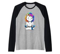 Karate E Judo Jiu Jitsu BJJ Unicorn Maglia con Maniche Raglan