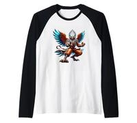 Karate Eagle Warrior Feroce Avian Kung Fu Maglia con Maniche Raglan