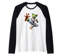 Karate Frog Kick Arti Marziali Stile Maglia con Maniche Raglan