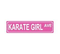 KARATE GIRL AVE Sports Metal Tin Street Sign Bar Cafe Garage Cave Home Room Wall Bagno Agriturismo Giardino Portico Patio Decor 40,6 x 10,2 cm