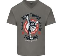 Karate Good Things Mixed Martial Arts MMA Maglietta In Cotone A V Per Uomo