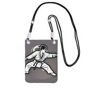 Karate-Highkick-Icon, borsa a tracolla da donna, borsa a tracolla, mini borsa da viaggio, borsa per telefono, portafoglio per telefono, nero, Taglia unica