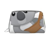 Karate-highkick-icon Borsa per il trucco da donna in pelle portatile con stampa di icone borsa per cosmetici da viaggio, organizer con cerniera argento, Abbracciare albero Koala, One Size, Astuccio