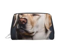 Karate-highkick-icon Borsa per il trucco da donna in pelle portatile con stampa di icone borsa per cosmetici da viaggio, organizer con cerniera argento, Carino cane labrador, One Size, Astuccio per