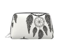 Karate-highkick-icon Borsa per il trucco da donna in pelle portatile con stampa di icone borsa per cosmetici da viaggio, organizer con cerniera argento, Acchiappasogni grigio., One Size, Astuccio per