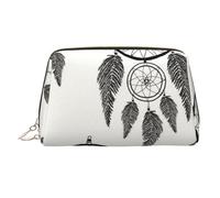 Karate-highkick-icon Borsa per il trucco stampata per le donne Borsa per il trucco in pelle portatile Borsa da viaggio con cerniera dorata Borse cosmetiche Organizer, Acchiappasogni grigio., One Size