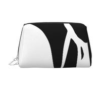 Karate-highkick-icon piccola borsa per il trucco in pelle portatile con stampa di icone borsa per cosmetici da viaggio organizer per donne, cerniera dorata, Argento, One Size, Astuccio per trucchi