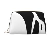 Karate-highkick-icon piccola borsa per il trucco in pelle portatile con stampa di icone borsa per cosmetici da viaggio organizer per donne, cerniera dorata, Oro, One Size, Astuccio per trucchi