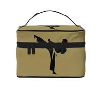 Karate-Highkick-Icon - Trousse da viaggio portatile per cosmetici, Nero , Taglia unica