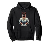 Karate Malinois Cane In Kimono Da Combattimento Felpa con Cappuccio