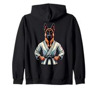 Karate Malinois Cane In Kimono Da Combattimento Felpa con Cappuccio