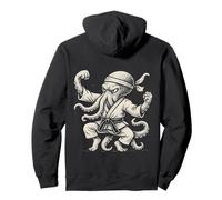 Karate Octopus - Black Belt Black Funny Animal Design MMA Felpa con Cappuccio