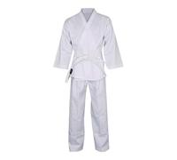 Karate Outfit Karate Judo Tuta Arti Marziali Judogi Aikido Keikogi Jiu Jitsu Taekwondo Bando Kung Fu Outfit Training Uniform Costume Giacca Pantaloni con Cintura per Uomo Donna Bambini, bianco, XXXL