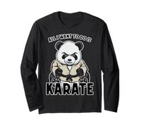 Karate Panda Tutto Quello Che Voglio Fare è Carino Orso Karateka Maglia a Manica