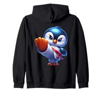 Karate Penguin Kick Arti Marziali Umorismo Felpa con Cappuccio