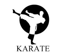 Karate Sport Arti Marziali Combattimento Centro Fitness Centro Murales e adesivi murali in vinile 68x85.2cm Cultura del tatuaggio Nero