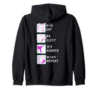 Karatè Taekwondo Aikido Ju-Jutsu Kung-Fu Eat Sleep Karate Felpa con Cappuccio