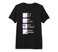 Karatè Taekwondo Aikido Ju-Jutsu Kung-Fu Eat Sleep Karate Maglietta Premium