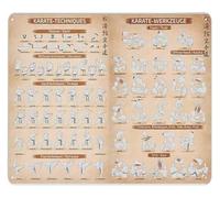 Karate Techniques Metal Sign Vintage Martial Arts Knowledge Decor 12x8 Inch